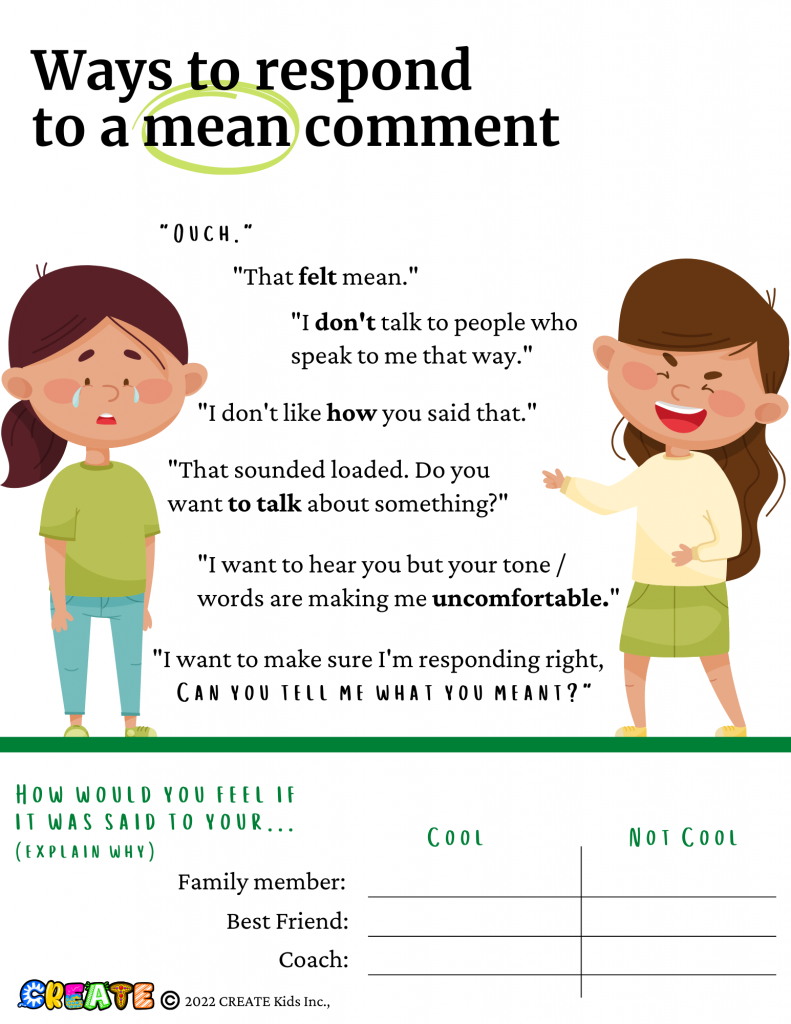 responding to mean comments
